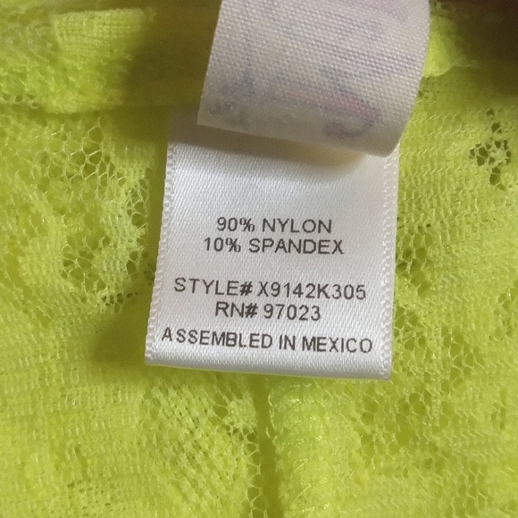 Miken Swim Neon Green All Over Floral Lace Sheer Maxi Dress Cover Up Size Medium - Picture 7 of 7